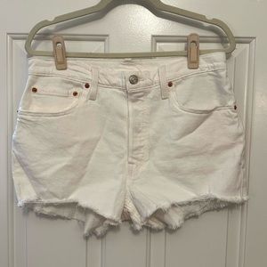 Levi’s 501 High Rise Denim Shorts - White - Size 31